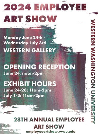2024 Employee Art Show official poster. Contains exhibit dates, opening reception date, and exhibit hours.